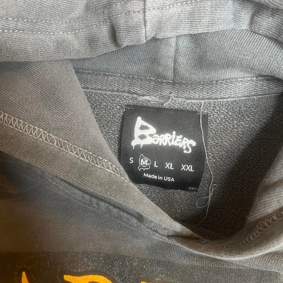 Barriers Huey Newton black panther mens faded black hoodie cropped fit - Picture 3 of 8